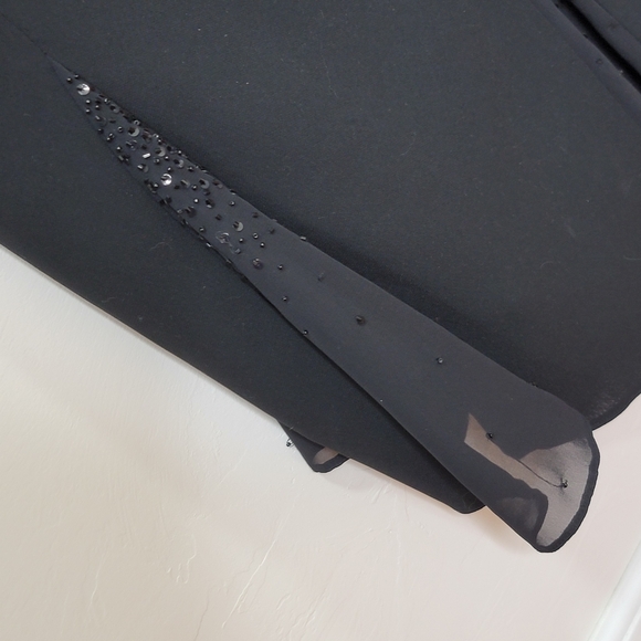 Evan Picone Black Beaded Asymmetrical Slip Dress - Picture 3 of 6